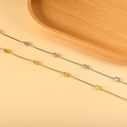 2024 New Year 4 Peach Heart Accessory Bracelet 18+5cm asonjewelry