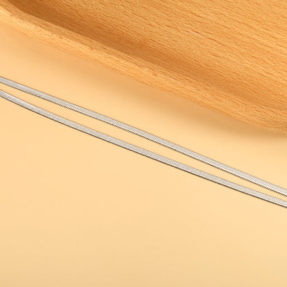 Flat snake double anklet 22+5cm gold color steel color asonjewelry