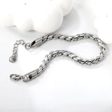 5mm Dan S Chain Bracelet 18+3cm+6mm Round Tail Tag Steel/Golden