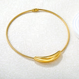 12 x 55mm hollow arched 3.0mm spring snake chain 40cm necklace, steel color/gold color