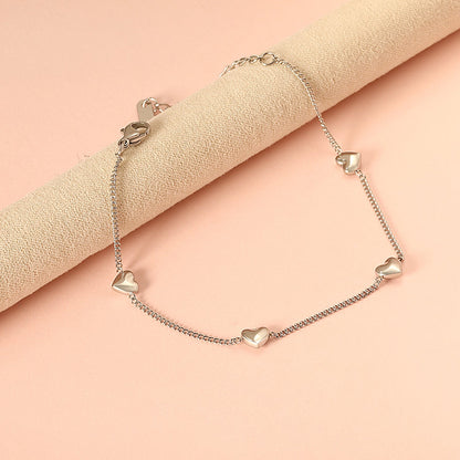 2024 New Year 4 Peach Heart Accessory Bracelet 18+5cm asonjewelry