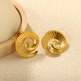 30x32mm spiral sheep horn earring, gold
