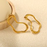 28x48mm twisted geometric lines ear studs, gold