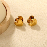 16x13.5mm earring hook + polished heart, gold