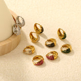 15.6*15mm ear hook + white/dark purple/royal blue/emerald diamond steel color/gold color