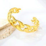 Thickness 3.4mm x width 19.1mm x inner diameter 60.2mm, bracelet, steel color/gold color