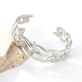 Thickness 3.4mm x width 19.1mm x inner diameter 60.2mm, bracelet, steel color/gold color