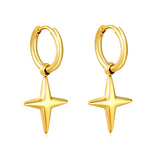 2.0* 10mm ear hook 3.8mm lathe ring 12.7*16.3mm cross-shaped earring steel color/golden