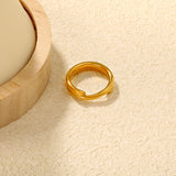Gold - Plated Stainless Steel Double - Band Open Ring