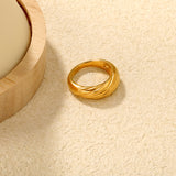 Gold - Plated Stainless Steel Twisted - Ribbon Ring