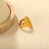 Gold - Plated Stainless Steel Asymmetric Wave Ring