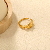 Gold Wave - Patterned Open Ring