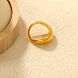 Gold Asymmetric Dome - Shaped Ring