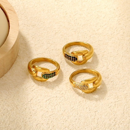 Gold - Plated Twisted Knot Rings with Diamond, Blue - Green & Emerald Gemstones asonjewelry