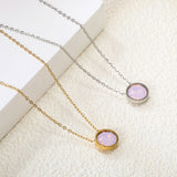 Round with white & mineral black & deep purple & light purple & red & pink & deep blue & light blue & deep green & light green & white opal & pink opal pendant 10mm necklace 43+5cm