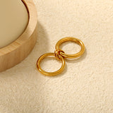 Stainless Steel & Gold - Plated Double - Loop Intertwined Rings