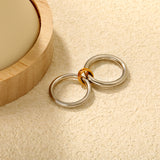 Stainless Steel & Gold - Plated Double - Loop Intertwined Rings