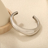 Width 14mm, inner diameter 60mm, irregular smooth C-shaped bracelet, steel color/gold color