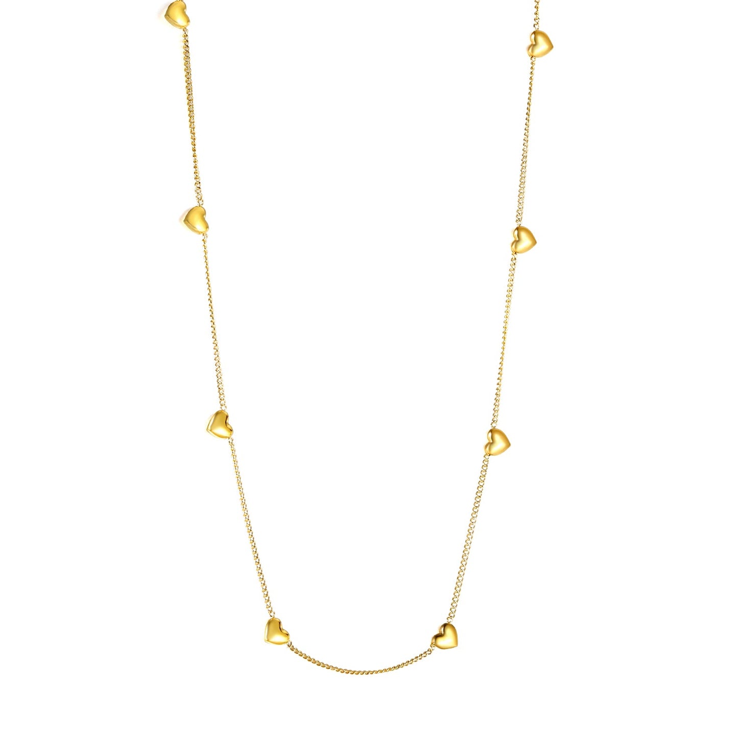 2024 New Year 8 Peach Heart Pendant Necklace 40+5cm asonjewelry