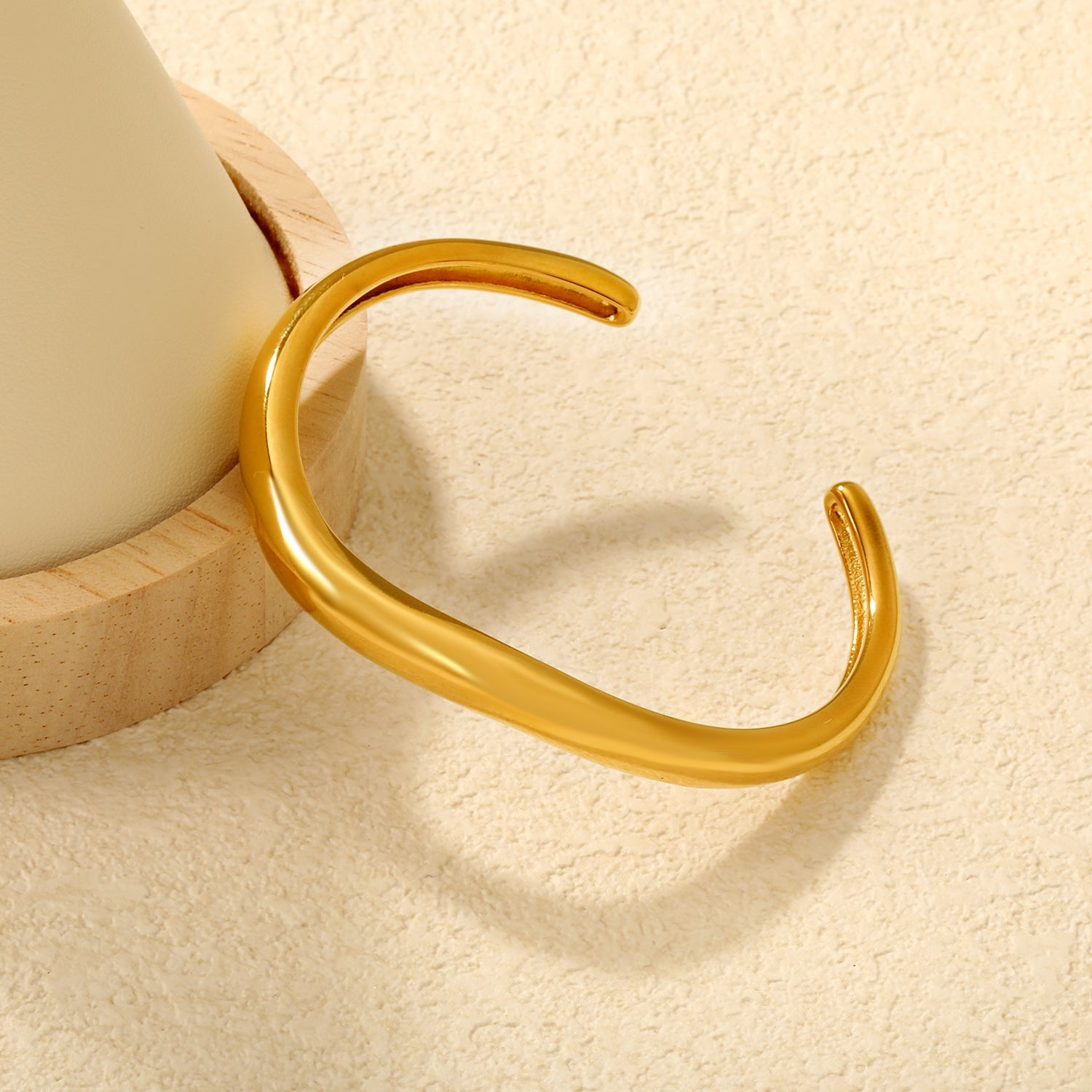 Width 7.5mm, inner diameter 59mm, bracelet, steel color/gold color asonjewelry