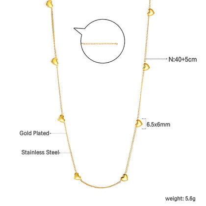 2024 New Year 8 Peach Heart Pendant Necklace 40+5cm