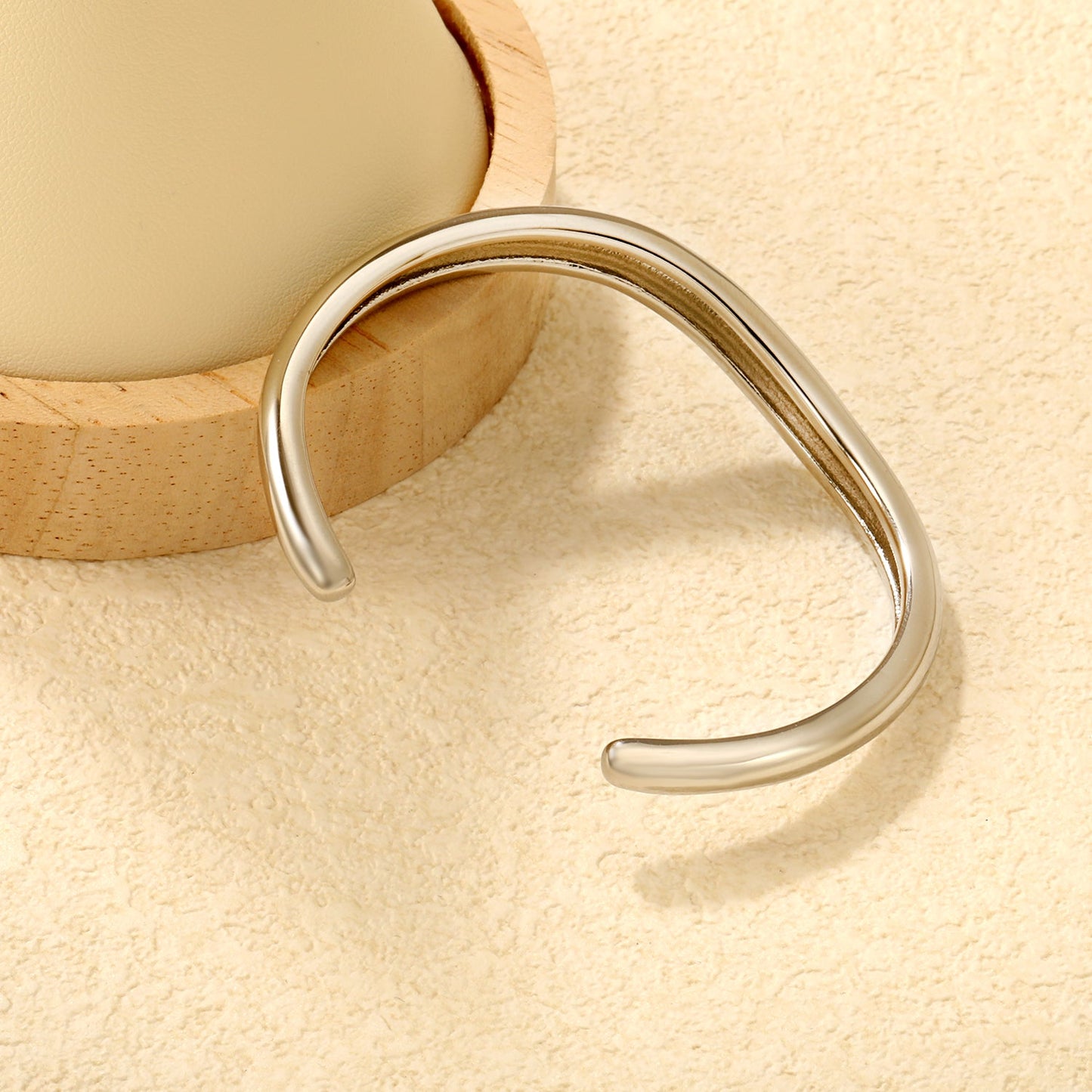 Width 7.5mm, inner diameter 59mm, bracelet, steel color/gold color asonjewelry