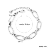 Width: 9.65mm, Thickness: 2mm, Length of Cross Chain: 18+3cm+6mm, Round Tail Design, Bracelet, Steel Color/Golden