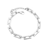 Width: 6.4mm, Thickness: 1.3mm, I-beam chain, 18+3cm+6mm round tail, brand name, bracelet, steel color/golden