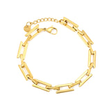 Width: 6.4mm, Thickness: 1.3mm, I-beam chain, 18+3cm+6mm round tail, brand name, bracelet, steel color/golden