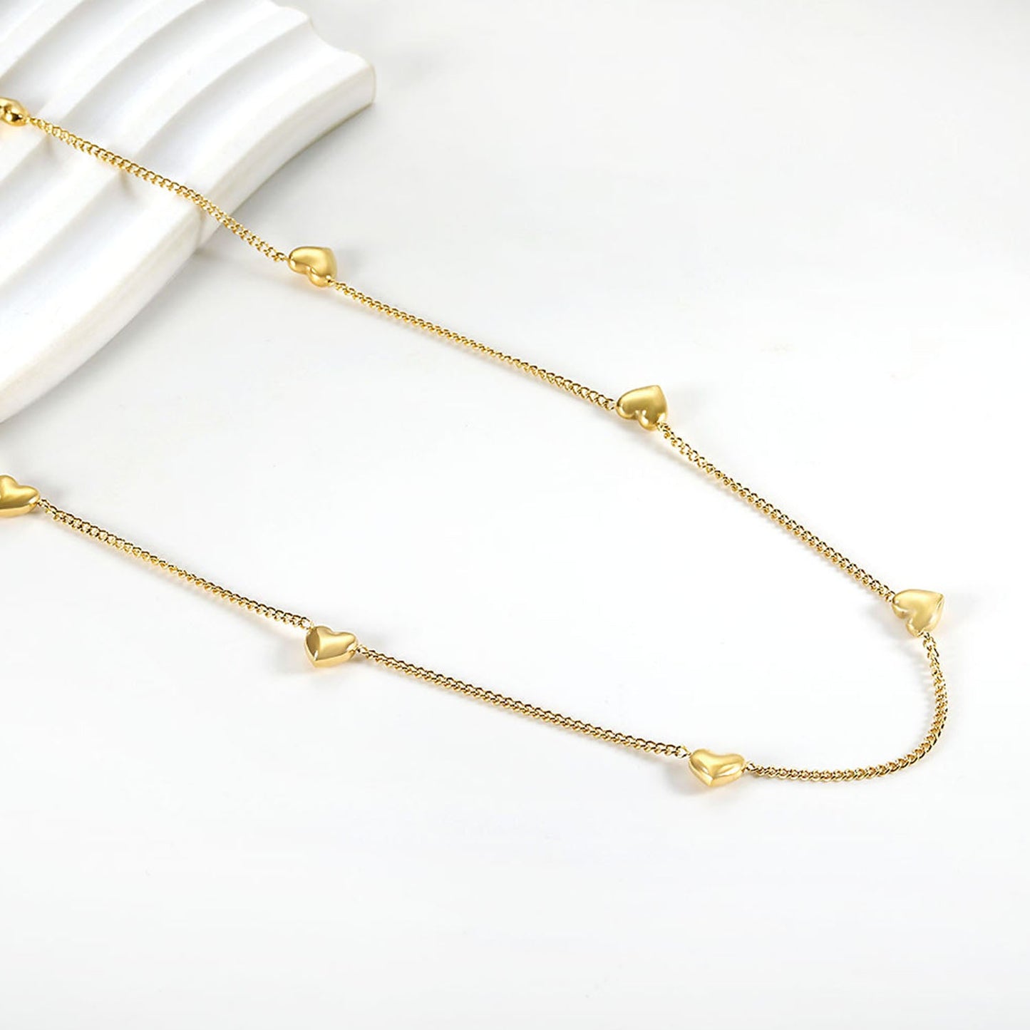 2024 New Year 8 Peach Heart Pendant Necklace 40+5cm asonjewelry