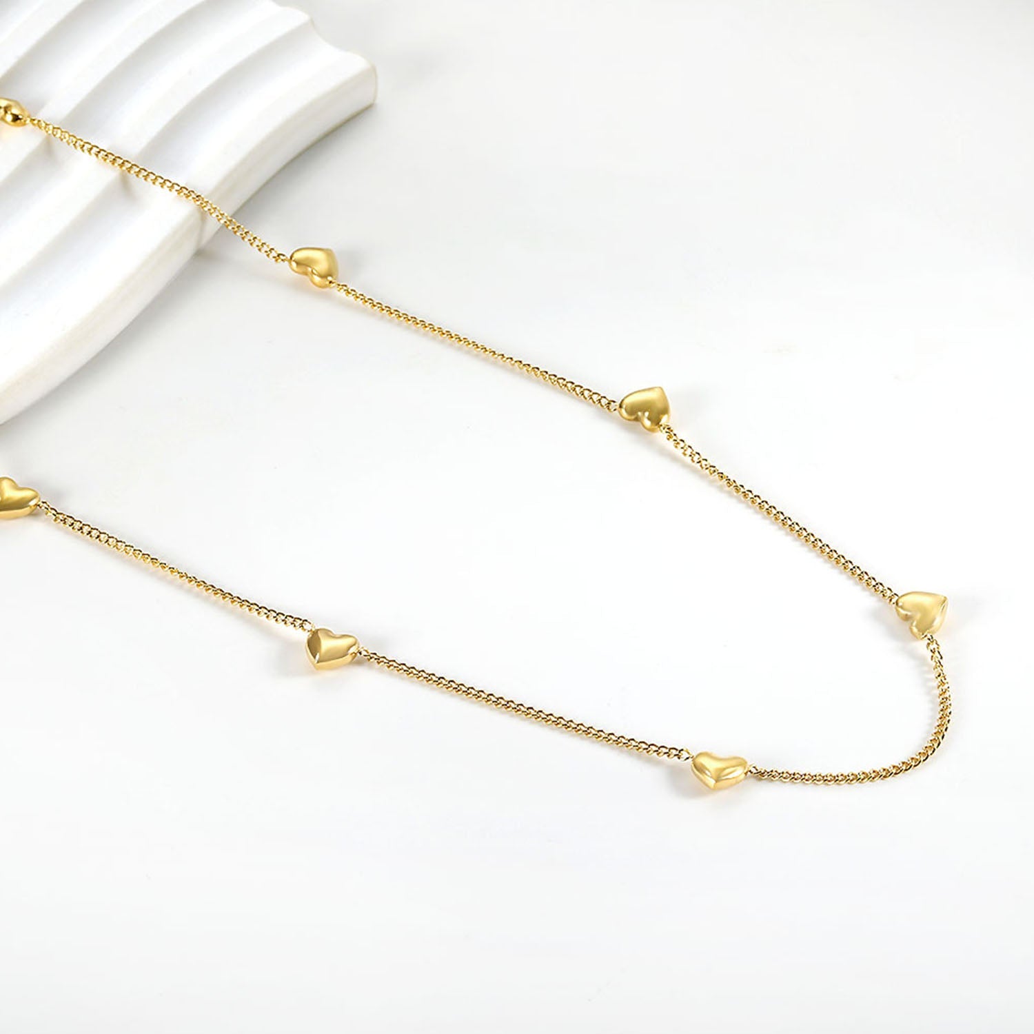 2024 New Year 8 Peach Heart Pendant Necklace 40+5cm asonjewelry