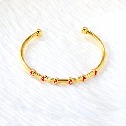 W3*ID59mm Red/Blue Oil Drip Eye Bracelet Steel/Golden asonjewelry