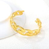 Thickness 3.4mm x width 19.1mm x inner diameter 60.2mm, bracelet, steel color/gold color