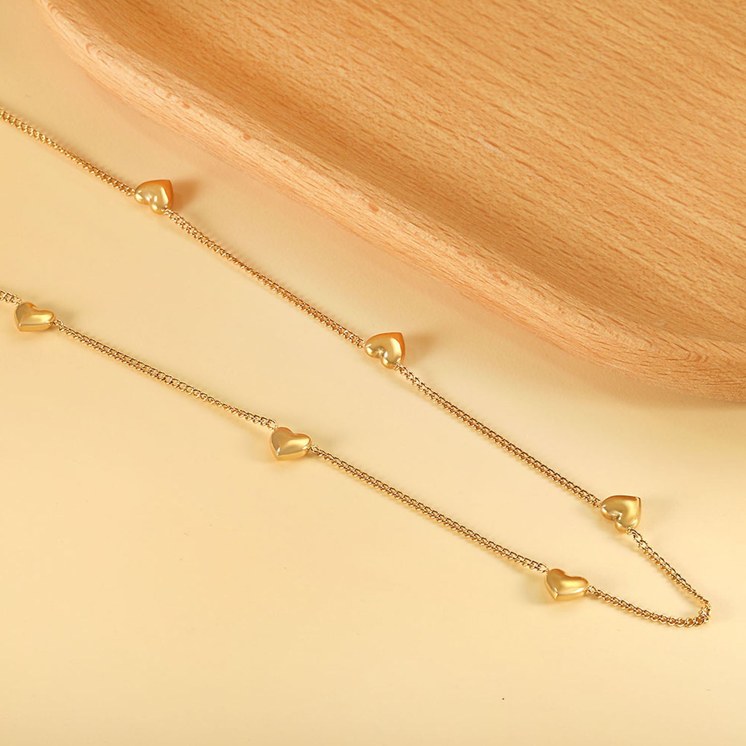 2024 New Year 8 Peach Heart Pendant Necklace 40+5cm asonjewelry