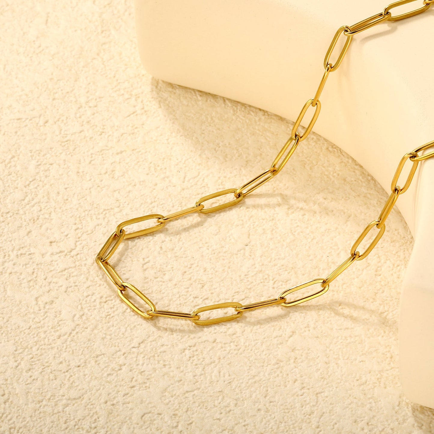 1*4*12mm long flat cross 45*5cm+6mm round tail pendant necklace steel color/gold color asonjewelry