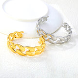 Thickness 3.4mm x width 19.1mm x inner diameter 60.2mm, bracelet, steel color/gold color