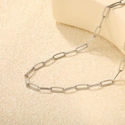 1*4*12mm long flat cross 45*5cm+6mm round tail pendant necklace steel color/gold color asonjewelry