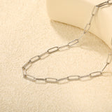 1*4*12mm long flat cross 45*5cm+6mm round tail pendant necklace steel color/gold color