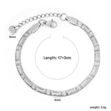 4.0-inch engraved Great Wall pattern knife blade chain 17+3cm+6mm round tail brand bracelet, steel color/golden