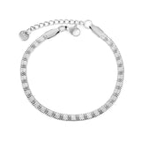 4.00 pieces of flower-shaped blade chain 17+3cm+6mm with round end, brand "Yuanzhi", bracelet, steel color/golden