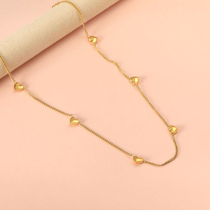 2024 New Year 8 Peach Heart Pendant Necklace 40+5cm asonjewelry