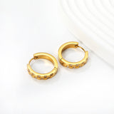 15.5 inch 4*20mm circular irregular CNC-set diamond earrings in gold color