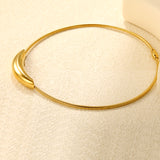 12 x 55mm hollow arched 3.0mm spring snake chain 40cm necklace, steel color/gold color