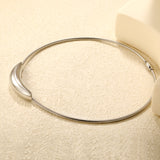 12 x 55mm hollow arched 3.0mm spring snake chain 40cm necklace, steel color/gold color