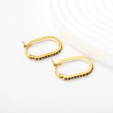2.26 * 22mm oval-shaped geometric band with white/purple/blue/pink/orange diamonds, ear hooks, golden color