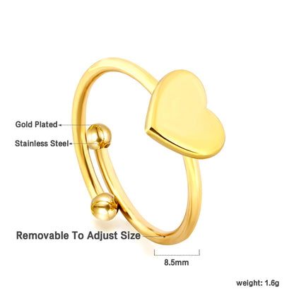 Heart shaped ring with an open cylindrical end asonjewelry