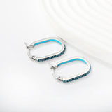 2.26 * 22mm oval-shaped geometric band with white/purple/blue/pink/orange diamonds, ear hooks, steel color
