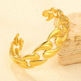 Thickness 3.4mm x width 19.1mm x inner diameter 60.2mm, bracelet, steel color/gold color
