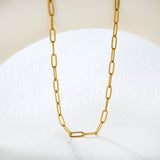 1*4*12mm long flat cross 45*5cm+6mm round tail pendant necklace steel color/gold color