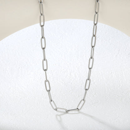 1*4*12mm long flat cross 45*5cm+6mm round tail pendant necklace steel color/gold color asonjewelry